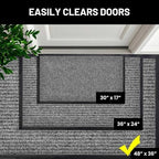 Front Door Mat, Indoor Outdoor Welcome Muddy Doormat, 48x36 Battleship Gray - Image 4