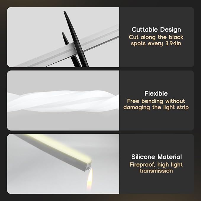 VOEWT LED Strip Lights Neutral White 4000K,32.8ft 110-120V Neon Rope Lights,Flexible Silicone Outdoor Waterproof Neon Strip Lights for Bedroom,Mirror,Kitchen Cabinet, Living Room,Halloween Decor