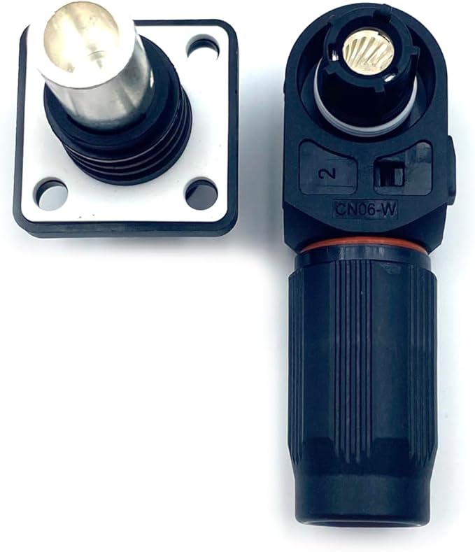 1 Set Battery Energy Storage Connector, 200A High Current Connectors Quick Plug Terminal Black Right Angle Plug and Socket IP67 Waterproof Power Adapter Crimping 50mm² Wiring (1500V)