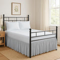 Ruffled Bed Skirt Split Corners with Platform, Tailored Fit Hotel Quality Wrinkle Free Ultra-Soft Microfiber Dust Ruffle, Upto 10 Inch Drop, King, Light Grey