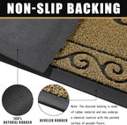 Yimobra Welcome Mats for Front Door 29.5x17, Heavy Duty Waterproof Outdoor Door Mat Outside Entrance, Non-Slip Low Profile Indoor Entryway Mat for Garage Patio, Beige Brown - Image 3