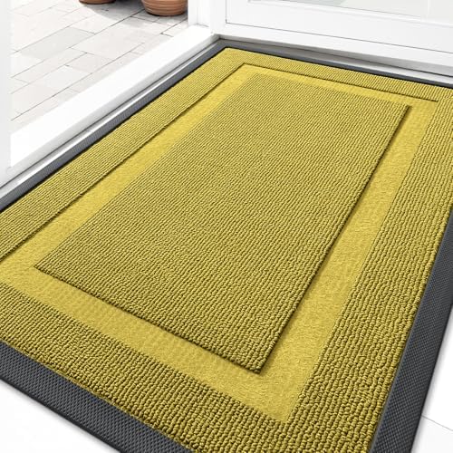 OLANLY Front Door Mat Outside 33x21, All-Season Heavy-Duty Rubber Doormat by OLANLY