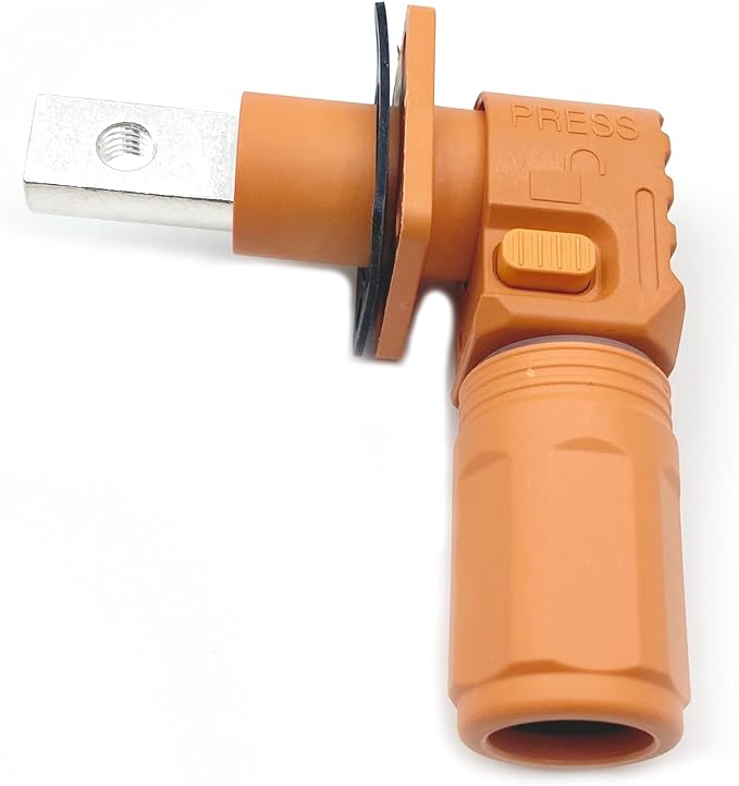1 Set Battery Energy Storage Connector, 200A 50mm² High Current Connectors Quick Plug Terminal Orange Right Angle Plug and Socket IP67 Waterproof Power Adapter (200A, Orange)