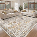 Madane 8x10 Area Rugs for Living Room, Non-Slip Washable Rug, Brown/Gold - Image 2