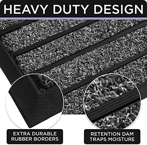 Ubdyo Extra Durable Door Mat Outside Entrance (30" x 17", Bright Grey) - Image 4