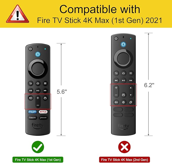 CaseBot Remote Case for Fire TV Stick HD/4K/4K Max (1st Gen)/Fire TV Stick (3rd Gen)/Lite - Anti-Slip Shockproof Silicone Cover for Alexa Voice Remote (2nd & 3rd Generation) (Green Glow in The Dark)