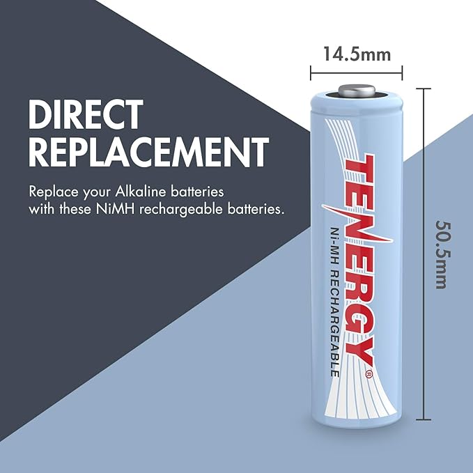Tenergy TN145 8 Bay Charger and 8 Pack Rechargeable AA Batteries, Independent Charging, UL & CE Certified