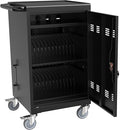 OFLILAK 36-Device Mobile Charging Cart with Charging Power Strip and Front and Rear Access Locks, Cable Management, Up to 17"", Safe Charging Cabinet for Ipads, Chromebooks, Tablets, Laptops Black