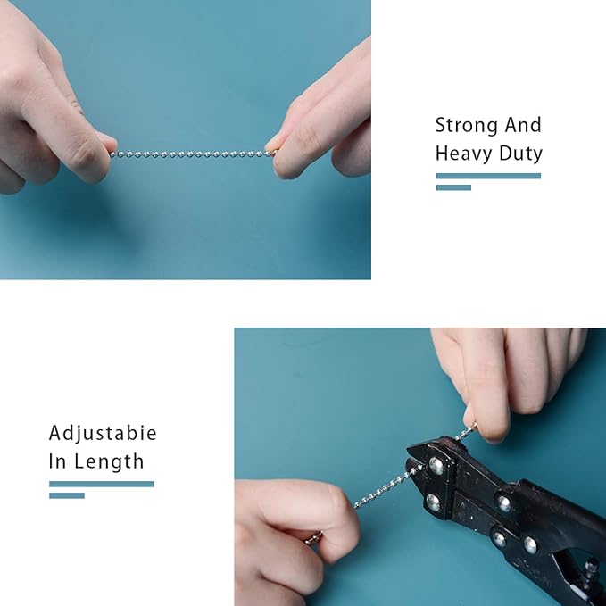 LONGSHENG - SINCE 2001 - 2PCS White Pull Chains Crystal Glass Ice Cracked Ball Pull Chain for Ceiling Fan Light Decoration 50cm Extension Chain