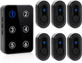 Wireless Caregiver Pager Call Button Nurse Call System 500Ft Range with LED Number Display for Elderly/Patient/Disabled at Home/Hospital/Clinic(6 Waterproof Call Button & 1 Receiver)