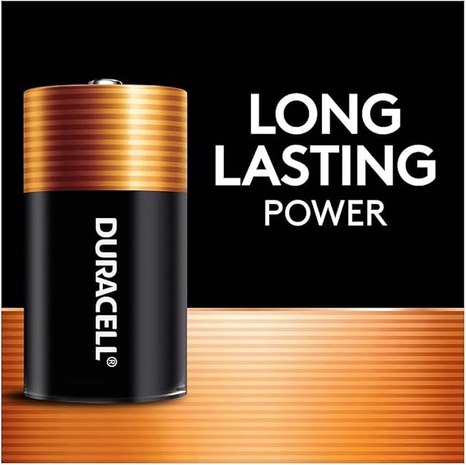 DURACELL Coppertop C Batteries, C Battery with Long-Lasting Power, All-Purpose Alkaline C Battery for Household and Office Devices