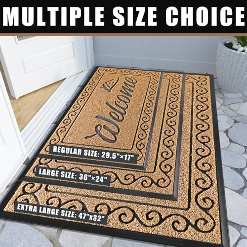 Yimobra Welcome Mat Outdoor Indoor, Waterproof Heavy Duty Front Door Mat Outside Entrance, Extra Sturdy Non-Slip Doormat, Low Profile, Dirt Trapping, 36x24 Inches, Yellow - Image 6