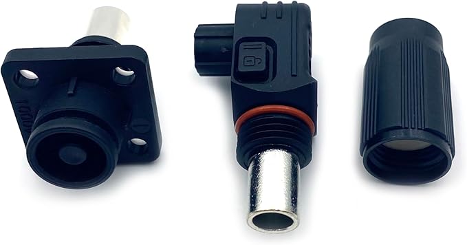 1 Set Battery Energy Storage Connector, 300A High Current Connectors Quick Plug Terminal Black Right Angle Plug and Socket IP67 Waterproof Power Adapter Crimping 95mm² Wiring (1500V)