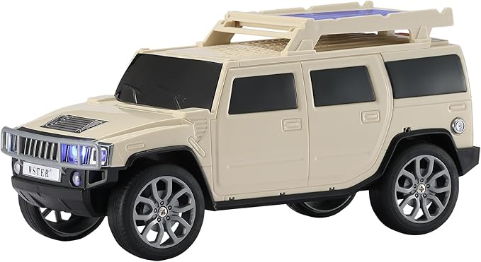 WSTER Solar Off-Road Car Bluetooth Speaker – HD Stereo Sound with TWS Pairing, TF/USB Playback, Portable Bluetooth Car Speaker for Home Audio, Outdoor Use & Retro Gifts for Men (Beige)