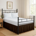 Ruffled Bed Skirt Split Corners with Platform, Tailored Fit Hotel Quality Wrinkle Free Ultra-Soft Microfiber Dust Ruffle, Upto 14 Inch Drop, Twin XL, Chocolate