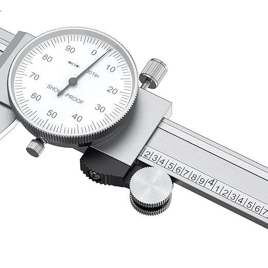HDLNKAK Dial Caliper Shockproof Dial Caliper Precision Caliper with Watch 0-9" Range, 0.001” Resolution 6 Inch with 0.001" Precision Calipers 4-Way Measurement with Plastic Case