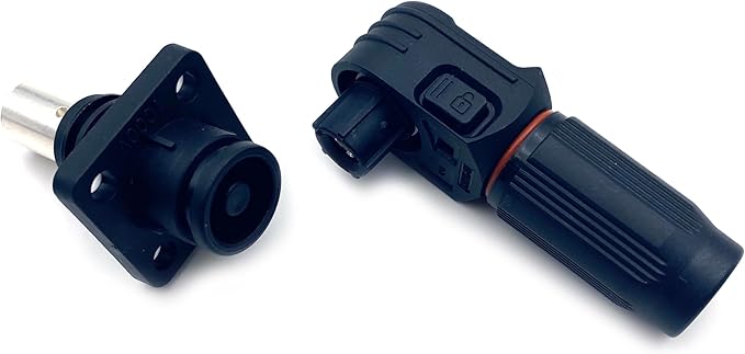 1 Set Battery Energy Storage Connector, 70A High Current Connectors Quick Plug Terminal Black Right Angle Plug and Socket IP67 Waterproof Power Adapter Crimping 10mm² Wiring (1000V)