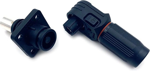 1 Set Battery Energy Storage Connector, 100A High Current Connectors Quick Plug Terminal Black Right Angle Plug and Socket IP67 Waterproof Power Adapter Crimping 16mm² Wiring (1000V)