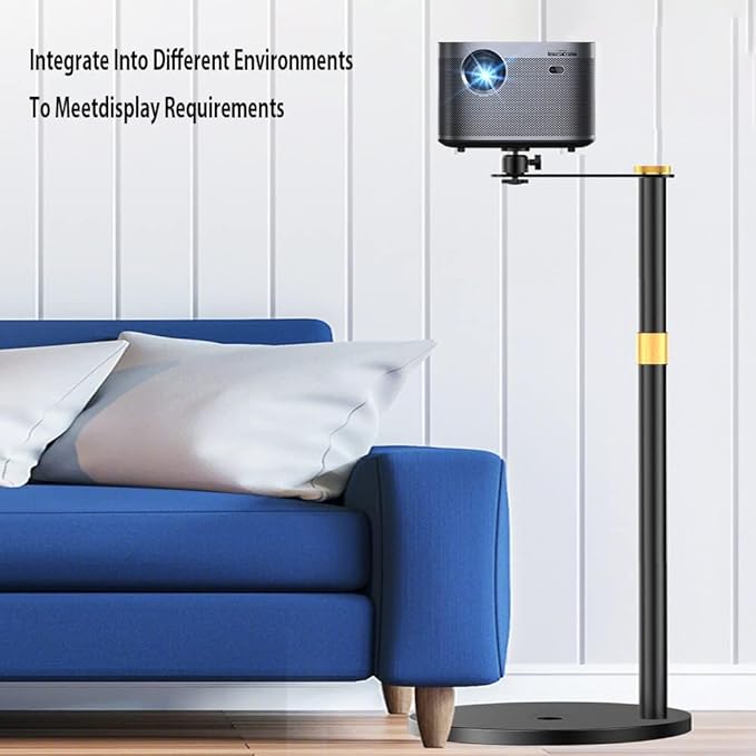 HVAYING Projector Stand, 360° Swivel, Sofa Against Wall Hidden Stand, Height Adjustable, Mini Ceiling Wall Mount Projector Mount Bracket, Compatible with Home Office Video Vlog DVR Camera
