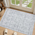 Washable Area Rugs 2x3: Neutral Living Room Bedroom Carpet Gray by Luxturiy