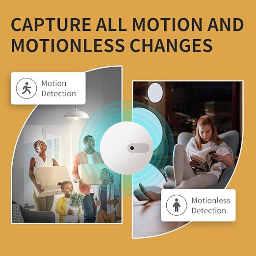 Linptech Human Presence Sensor ES1,Smart Motion Sensor with 24G mmWave Radar,Occupancy Sensor Requires Tuya Zigbee Hub for Home Security and Automation,Compatible with Alexa,Smart Life,Z2MQTT,ZHA