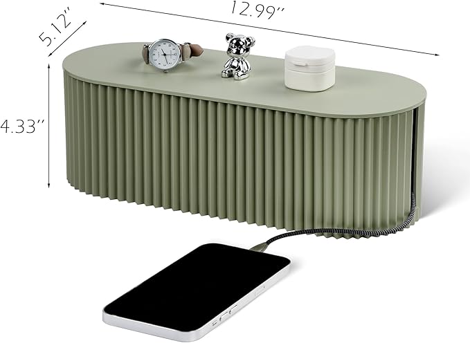 RAMFIYN Cable Management Box Large Cable Organizer Box for Power Strips, Surge Protectors, Chargers, Adapters, TV Computer Wires Cable Hider Organizer Box with Cable Ties，Wire Ties - Green