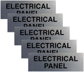 All Quality Basic Electrical Panel Sign - Fire Regulation Safety Compliance Sign - Silver - Small (5 Pack)