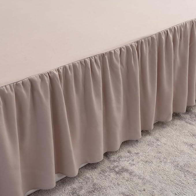 Bed Skirt Queen Size Ruffled Bed Skirt with Split Corners, Queen Bed Skirt 12 Inch Drop, TSUTOMI Queen Size Bed Skirt Khaki for Ruffled Bed Skirt with Split Corners, Bed Skirts Queen Size