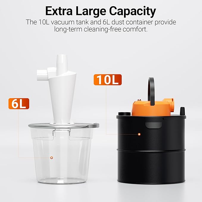 Supports 300W Spindle/500W Spindle Motor CNC Machines CNC Vacuum Cleaner with Dust Boot and Secondary Separation Bucket CNC Router Milling Machine Dust Collector