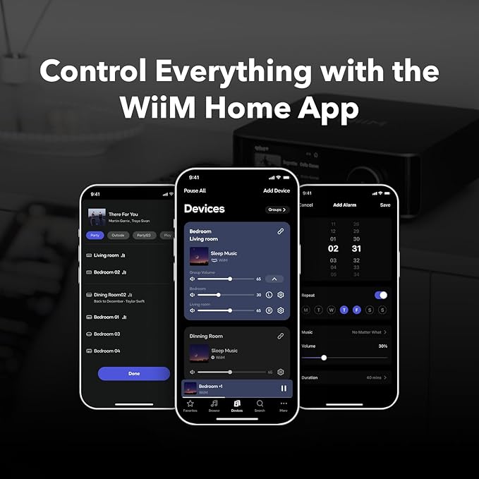 WiiM Amp Ultra with Voice Remote 2 | 100W Streaming Amplifier with Premium ESS ES9039Q2M DAC & Dual TI TPA3255 Amps | Built-in RoomFit EQ & Touchscreen | HDMI ARC, Optical, RCA Inputs | Silver