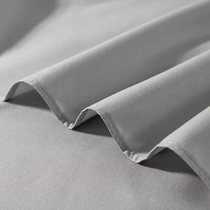 Bed Skirt Queen Size Ruffled Bed Skirt with Split Corners, Queen Bed Skirt 14 Inch Drop, TSUTOMI Queen Size Bed Skirt Light Grey for Ruffled Bed Skirt with Split Corners, Bed Skirts Queen Size