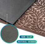 Bulijojo Front Door Mat Entrance,Durable Heavy Duty Welcome Mat,Thick Absorbent Natural Rubber Non Slip Mat,Sturdy Entryway Brown 23"x35" - Image 5