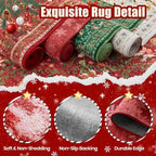2x12 Christmas Runner Rug for Hallway,Washable Kitchen Rugs,Red - Image 7