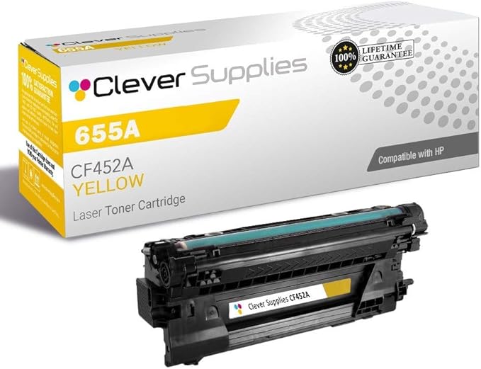 CS Replacement Toner Cartridge Compatible with HP 655A CF452A Yellow Color Enterprise M652dn M652n M653dh M653dn M653x M681 M681dh M681f M682 MFP M681 z MFP M682 z Toner Cartridge Yellow