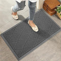 HIYARD Sturdy Front Door Mat, Absorbent Muddy Dirt Resist Welcome Door Mats Outdoor Indoor, Stain and Fade Resistant, Non-Slip Rubber Backing Low Profile Doormat for Entryway, 30×17, Charcoal by HIYARD