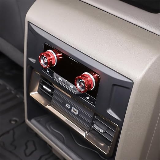 for Hummer EV Accessories Rear Air Conditioner Switch Button Knob Cover,Climate Control Knob Aluminum A/C Decal Trim Rings for Hummer EV SUV Truck 2024 2025+ (Mecha Model Red)