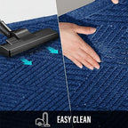 HIYARD Sturdy Front Door Mat, Absorbent Muddy Dirt Resist Welcome Door Mats Outdoor Indoor, Stain and Fade Resistant, Non-Slip Rubber Backing Low Profile Doormat for Entryway, 36×24, Blue - Image 7