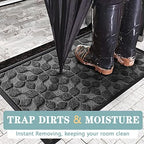 Bulijojo Sturdy Front Entrance Doormats,Durable Heavy Duty Welcome Mat,Thick Absorbent Natural Rubber Non Slip Mat,Easy Clean Entryway Mat Geometric Grey 23"x35" - Image 4