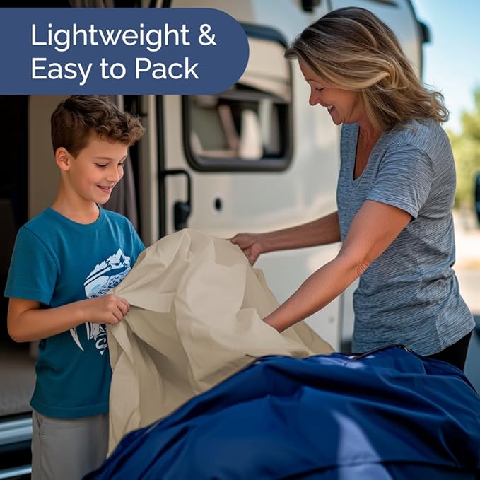 RV Short Queen Sheet Set 60 X 75 - 4 Piece RV Short Queen Bed Sheets - Soft, Breathable and Cooling - Designed for Bunks, Trailers & Campers - Fits 8” to 12" Mattress - Hotel Luxury Bedding - Cream