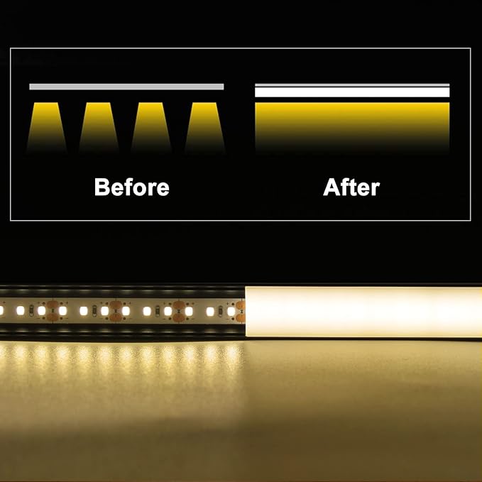 VST 10pack 3.3ft LED Channel, V Shape Diffuser, Aluminum Channel System with Milky Cover, End Caps and Mounting Clips, Aluminum Profile for LED Strip Light Very Easy Installation