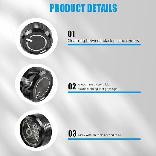 Xomzema 3Pcs Upgraded Control Switch Knob for Toyota Tacoma 2005-2015,Air Conditioning AC Heater Blower Fan Climate Control Knobs Switch Button,Replace 55900-04020 65551820A