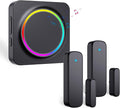 Door Chime, Door Sensor Chime When Door Opens, BITIWEND Door Entry Alarm for Business/Home/Office/Store, 600 FT Range, 32 Chimes 5 Adjustable Volume Door Ringer Alert 2Sensor + 1Receivers Black