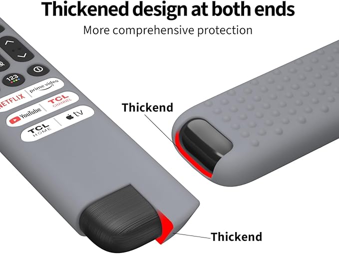 Hi Color Silicone Cover for TCL RC813 FMB1/RC923/RC902V Remote Protective Case Sleeve for TCL Smart TV Remote RC813 FMB1 Case Cover(Grey)