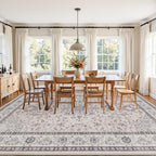 Area Rugs 9x12 Living Room: Bedroom Washable Carpet Beige & Grey - Image 3