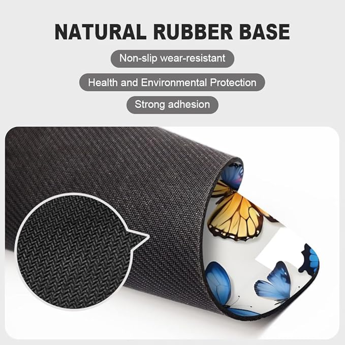 Rainbow Butterfl Square Mouse pad, Texture, Waterproof, Anti Slip Rubber Base, Computer Mouse pad, Laptop Mouse pad