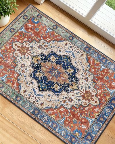 OLANLY 2x3 Washable Small Rug Non Slip Indoor Door Mat for Entryway Bedside by OLANLY