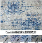 Runner Rugs for Hallways Kitchen 2.6x8 Non Slip Washable Blue Grey White - Image 7
