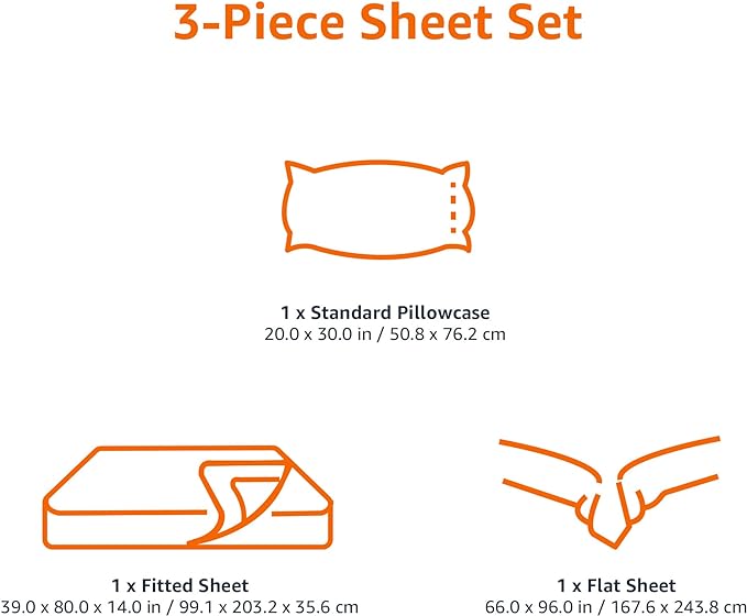Amazon Basics Lightweight Super Soft Easy Care Wrinkle-Free Breathable Microfiber 3-Piece Bed Sheet Set with 14-Inch Deep Pockets, Twin XL, Emerald Green, Solid