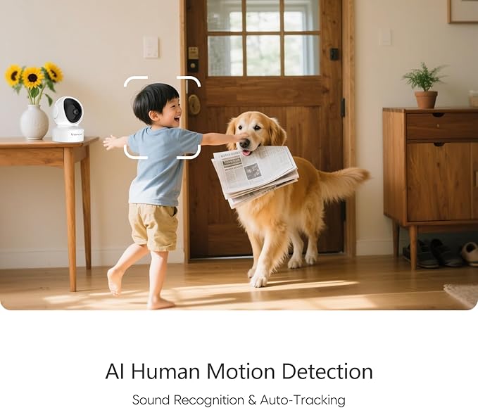 VSTARCAM Room Camera, 2K QHD Camera for Room with 5X Zomm, 360° Pan-Tilt, Color Night Vision, Motion Detection, Real-time Alerts, 2-Way Audio, Works with Alexa, Cloud & SD Card Storage(up to 256GB)