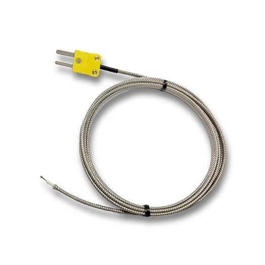 TCELEC TCE-K01HT-2000 K Type Metal Wrapped Durable and High Temperature Resistant Thermocouple Sensor Probe for Oven and Furnace with Temperature Range from 77℉ to 932℉